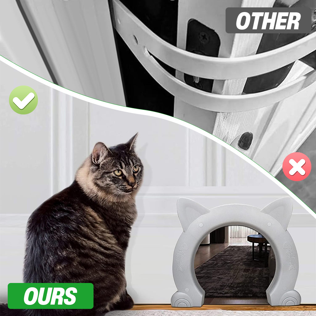 Qpets Cat Door for Interior Door Cute Cat Ear Shaped Cat Door No Flap Cat Door for Room Door Free in and Out, XL Qpets Cat Door for Interior Door Cute Cat Ear Shaped Cat Door No Flap Cat Door for Room Door Free in and Out, XL